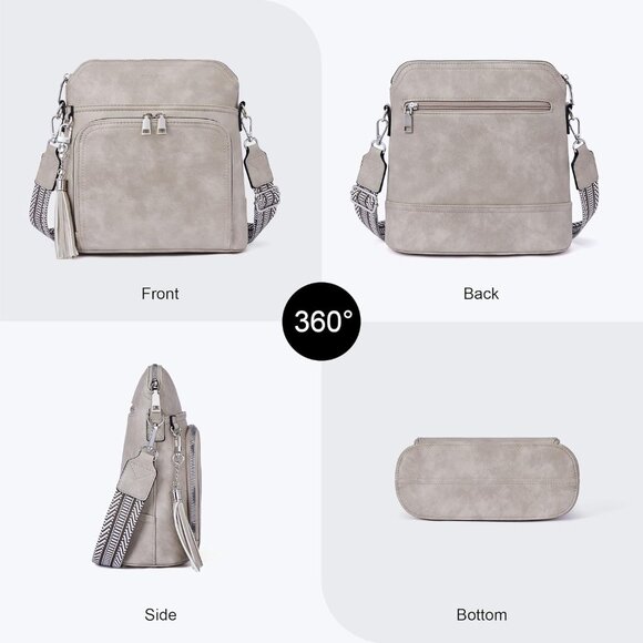 Functional Vegan Leather Shoulder Handbag with Magnetic Closure and Card Slots - Picture 7 of 7